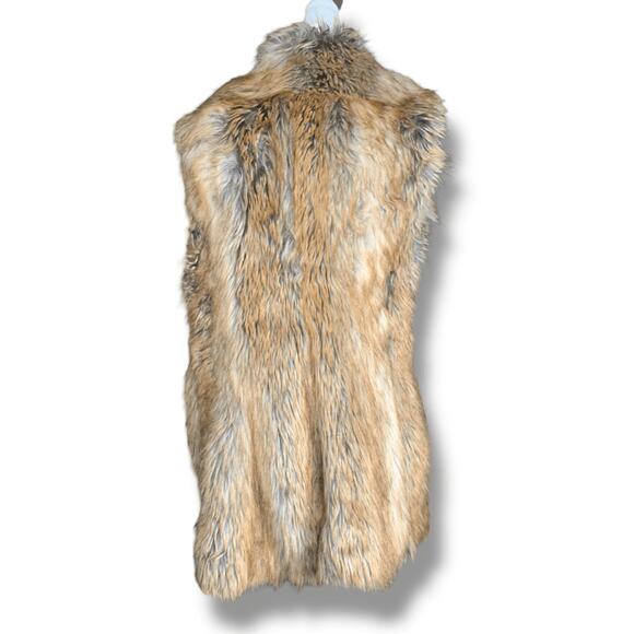 Vintage Y2K Ralph Lauren Denim & Supply Faux Fur Long Vest Boho Western Medium - Picture 10 of 12